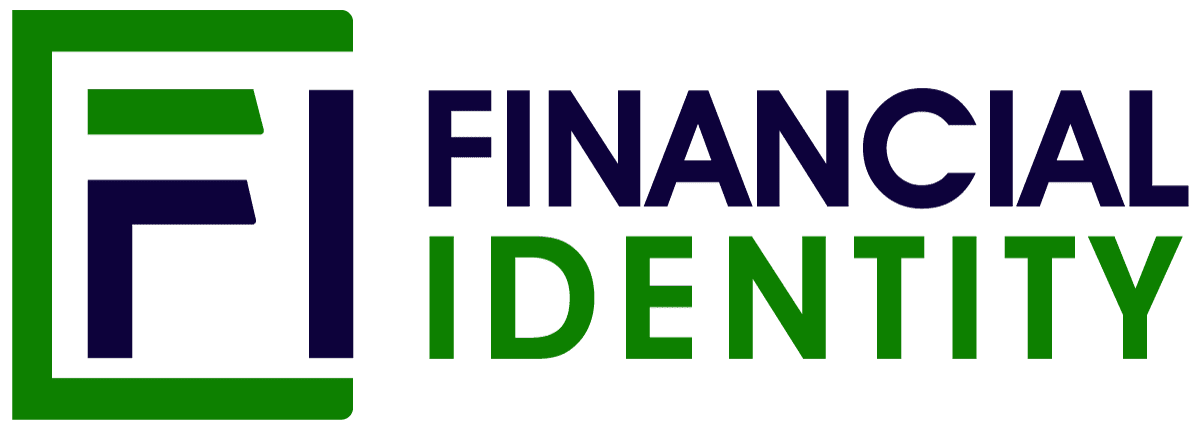 Financial Identity logo with green and blue.